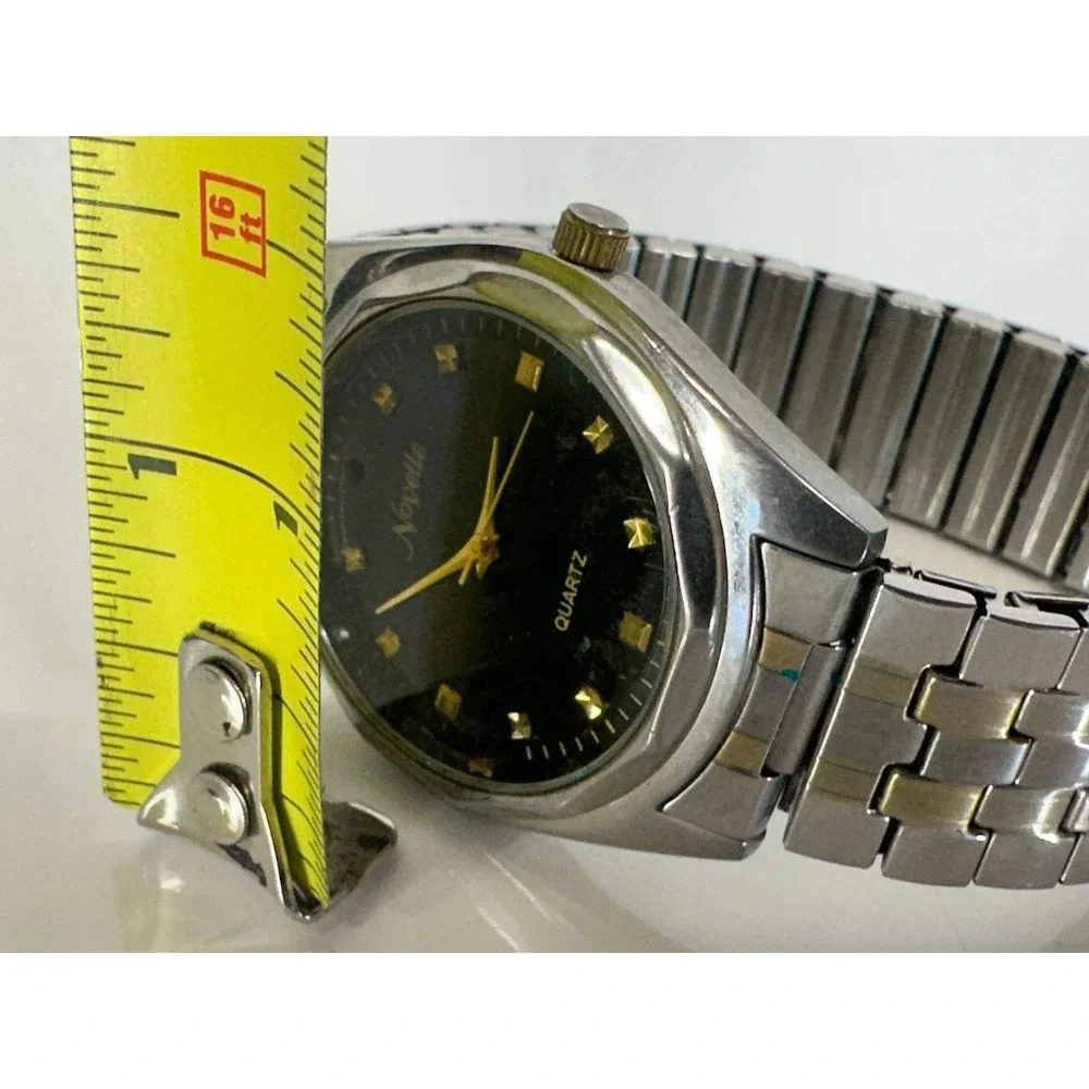 Novelle Quartz Two Tone Watch Black Dial Stainless Steel Caseback 039/1 (9)